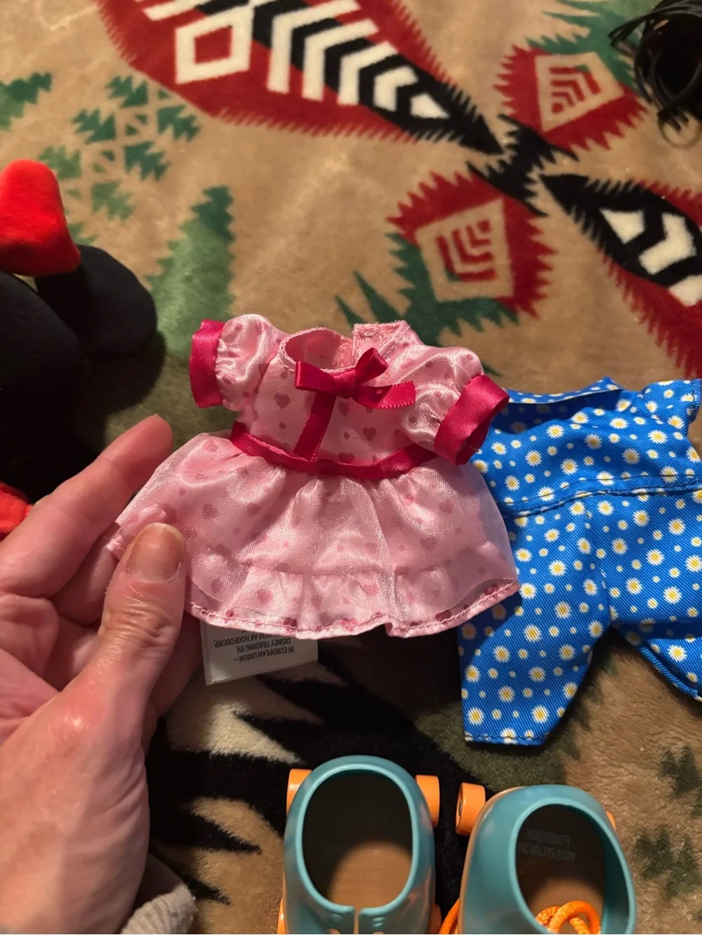 Disney Minnie Mouse Plush in Red Polka Dot Dress with Yellow Shoes